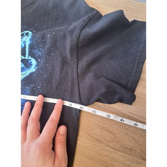 Howling Wolf Northern Lights T Shirt M Black Graphic Crewneck Short Sleeves - Picture 5 of 5